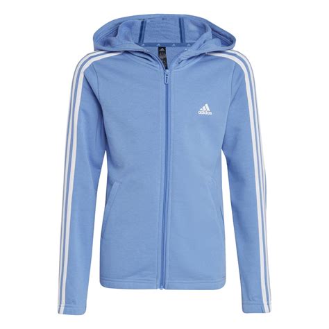 adidas kapuzenjacke essential 3s fz fleece blau/weiß|adidas Essentials Fleece Hoodie .